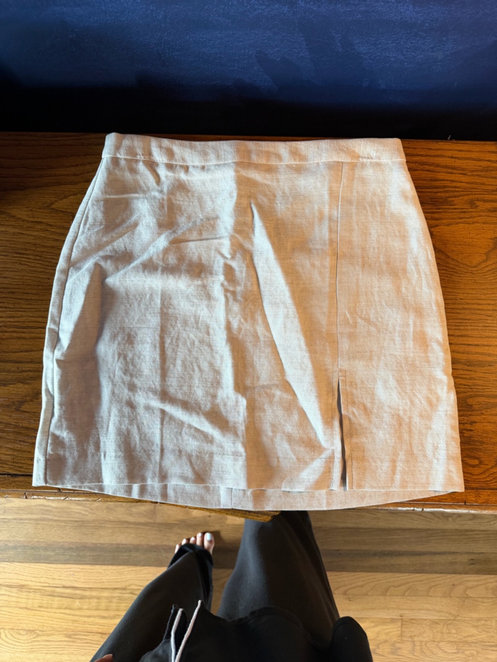 Wilfred Cream Cotton Skirt with Zipper Waist